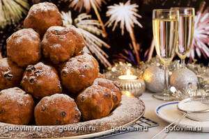 Датские новогодние пончики с изюмом (Oliebollen)