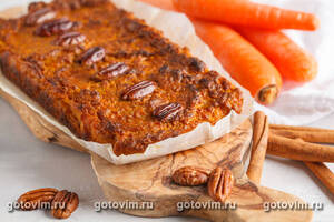Морковный кекс из цельнозерновой муки с орехами пекан