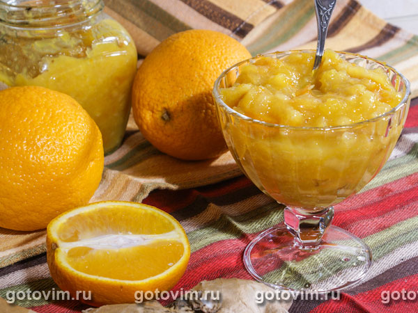 Апельсиновое варенье с имбирем. Фотография рецепта