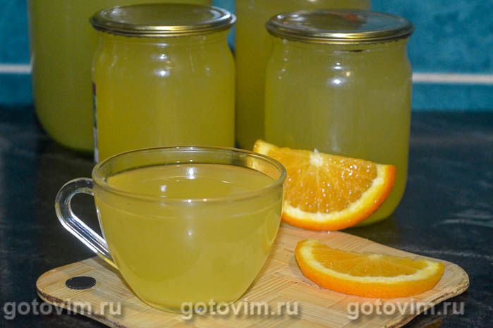 Апельсиновый сок на зиму. Фотография рецепта