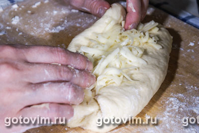 Багеты с сыром (рецепт для хлебопечки), Шаг 05