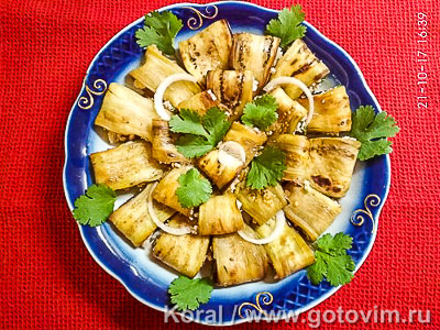 Баклажаны, жаренные с соусом сациви . Фото-рецепт