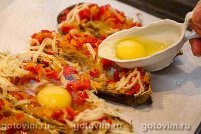 Баклажаны с яйцом и сыром в духовке, Шаг 09