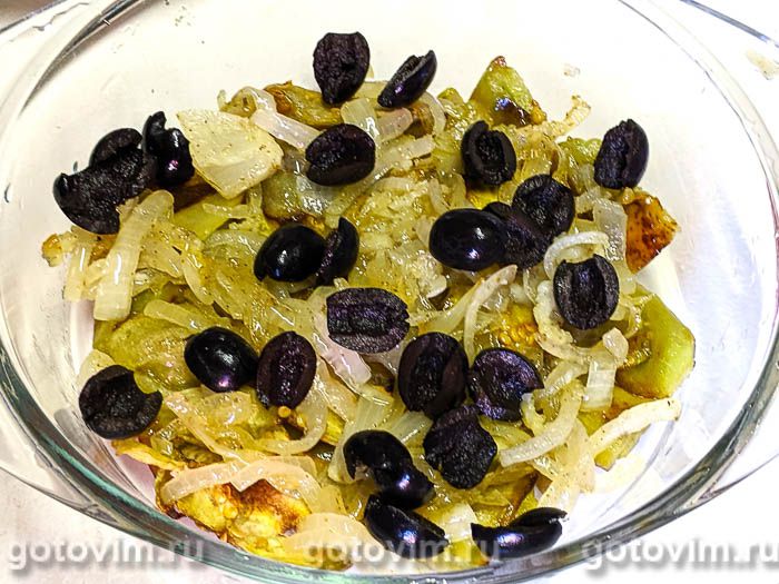 Баклажаны, запеченные с сыром, оливками и грецкими орехами, Шаг 06
