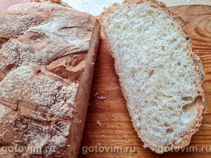 Белый домашний хлеб (без сахара). Фотография рецепта