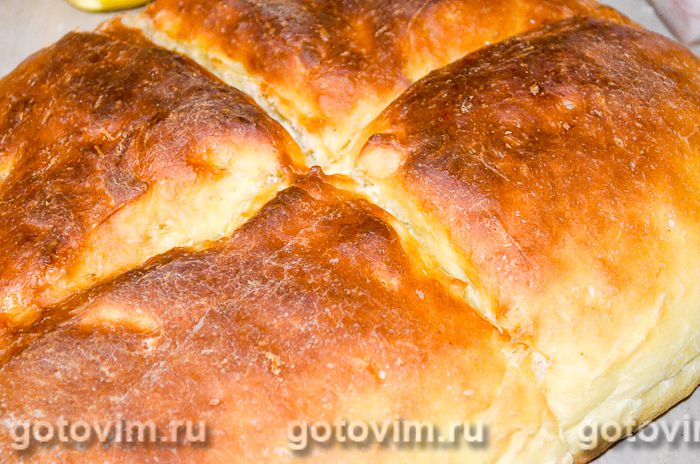 Домашний белый хлеб в тосканском стиле. Фотография рецепта