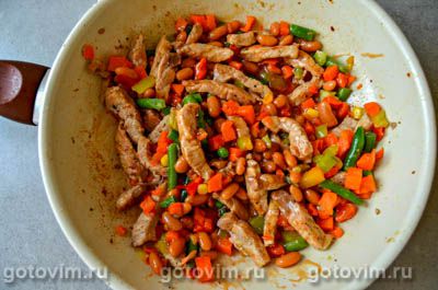 Лапша для бешбармака с мясом, овощами и фасолью, Шаг 06