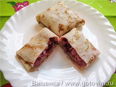 Блинчики с сыром и ягодами. Фото-рецепт