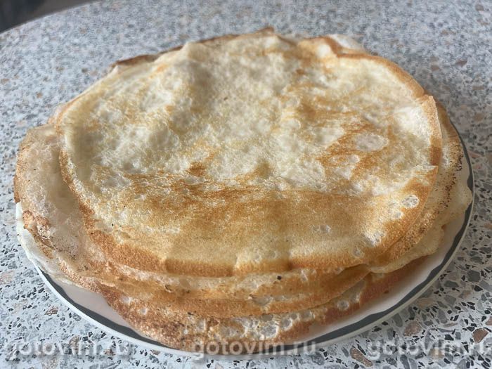 Блинный мясной пирог с сыром моцарелла и соусом бешамель, Шаг 03