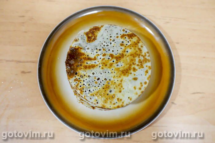 Порционный блинный торт с сыром, грибами и курицей, Шаг 01