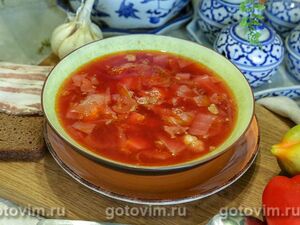 Борщ с фасолью в мультиварке