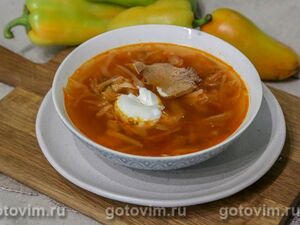 Борщ со свиными языками в мультиварке