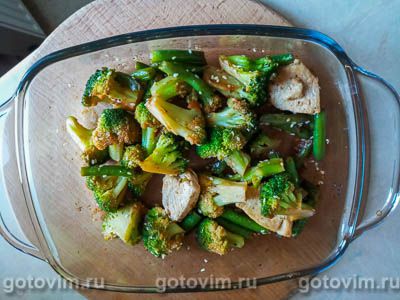 Брокколи со стручковой фасолью в духовке , Шаг 01
