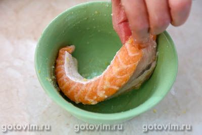 Как засолить брюшки лосося с лимоном, Шаг 03