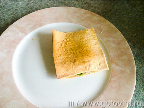 Хрустящий бутерброд из лаваша . Фотография рецепта