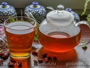 Зеленый чай с шиповником