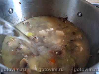 Грибной суп-пюре из шампиньонов с сыром, Шаг 05