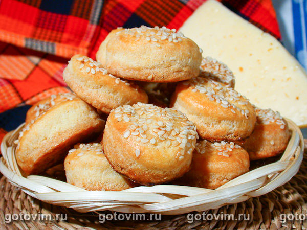 Сырное печенье с кунжутом. Фотография рецепта