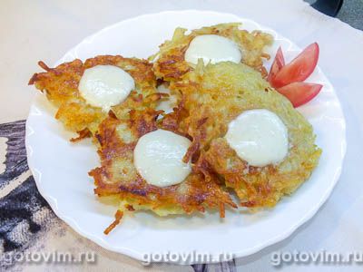 Драники с сыром моцарелла. Фото-рецепт