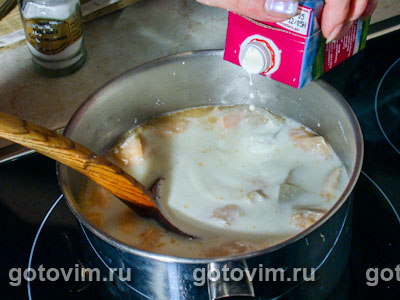 Сливочный суп с лососем, Шаг 03