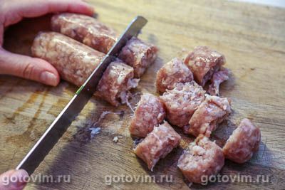 Фриттата с колбасками для жарки и овощами, Шаг 03