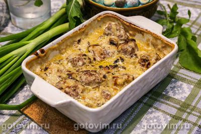 Тефтели из говядины в грибном соусе с плавленым сыром. Фото-рецепт