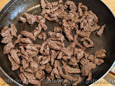 Жареная говядина с грибами и сметаной, Шаг 03