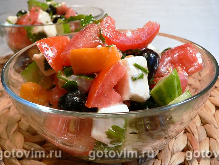 Греческий салат классический. Фотография рецепта
