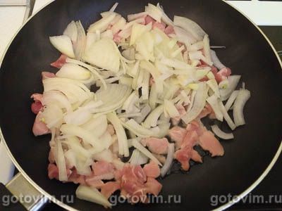 Гречка с мясом и овощами на сковороде, Шаг 02