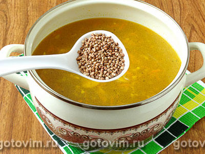 Гречневый суп с картофельными клецками и грибами, Шаг 05