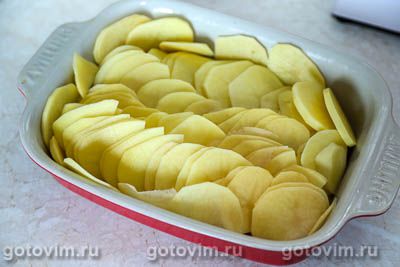 Картошка с мясом и грибами в духовке, Шаг 07