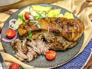 Грудинка в маринаде гремолата, запеченная при низкой температуре