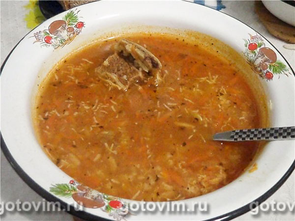 Рисовый суп с мясом. Фотография рецепта