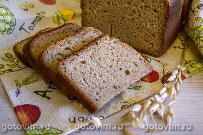 Кукурузный хлеб на ржаной закваске. Фотография рецепта