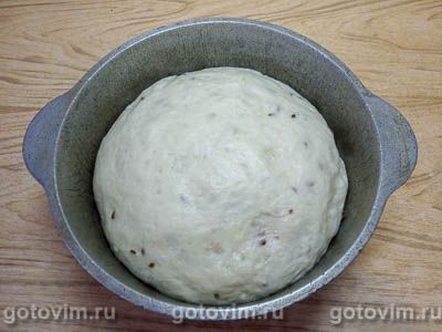 Домашний хлеб с медом и семенами льна в духовке, Шаг 06