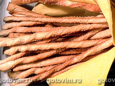 Хлебные палочки с кунжутом (гриссини)