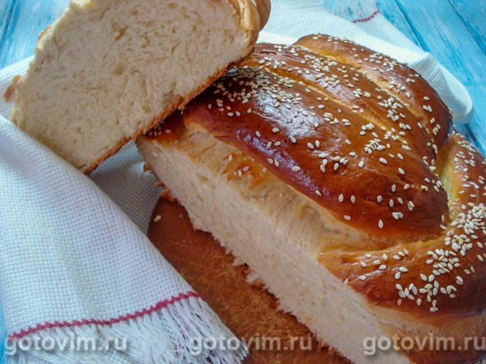 Плетеный хлеб на кефире. Фотография рецепта