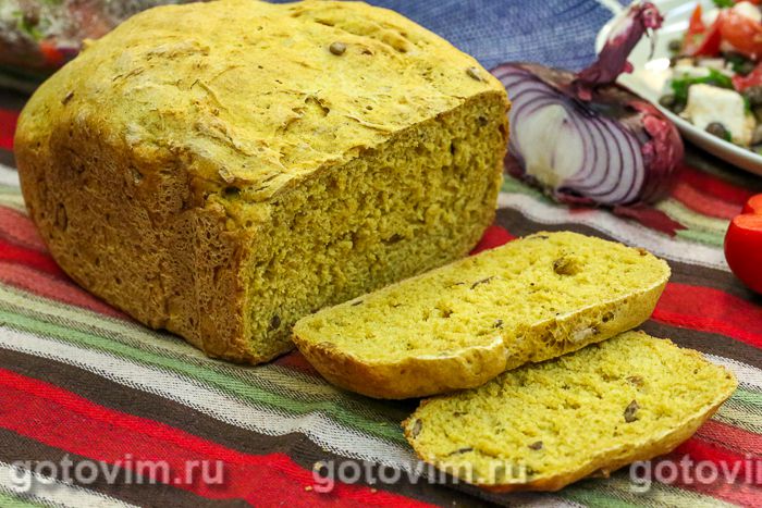 Тыквенный хлеб из ржаной и пшеничной муки с кориандром. Фотография рецепта