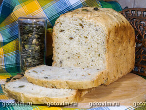 Хлеб с тыквенными семечками (рецепт для 