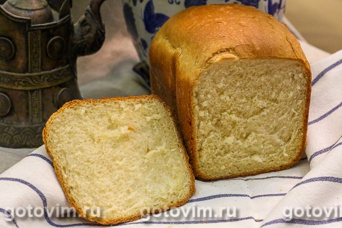Яичный хлеб в хлебопечке. Фотография рецепта