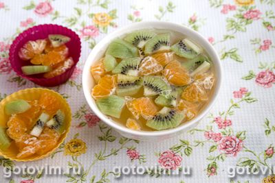 Имбирно-лимонное желе с фруктами (на агаре), Шаг 06