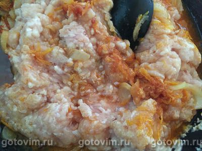 Жареные кабачки с куриным фаршем и рисом, Шаг 06