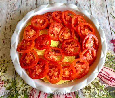 Кабачки, запечённые в духовке с картофелем, помидорами и сыром, Шаг 07
