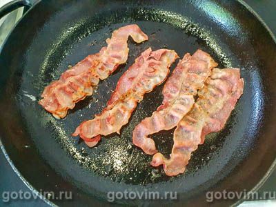 что приготовить бекон и кабачок