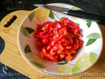 Кальмары в томатном соусе с оливками по-мароккански в тажине, Шаг 02