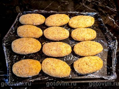 Картофельные котлеты с мясом, сыром и оливками , Шаг 10