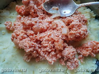 Запеканка из картофельного пюре с куриным фаршем, Шаг 02