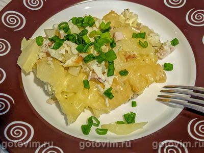 Фотография рецепта Картофельная запеканка с ветчиной и сыром