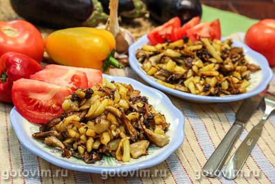 Картофель, жаренный с вешенками