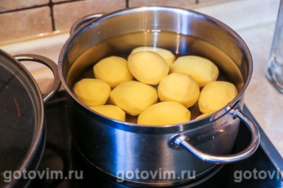 Картофельное пюре с луком и беконом, Шаг 01